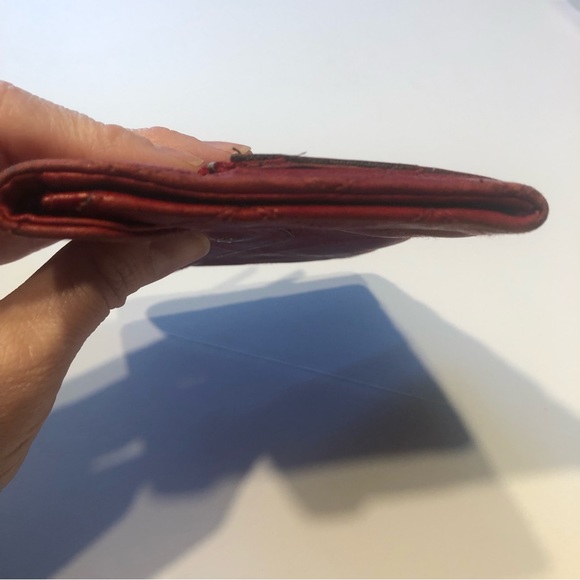 Chanel Authentic Red Quilted Y2K Lambskin Envelope Pochette Clutch Wallet - Picture 6 of 12